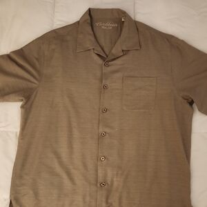 Caribbean Joe Brown Casual Button Down Shirt